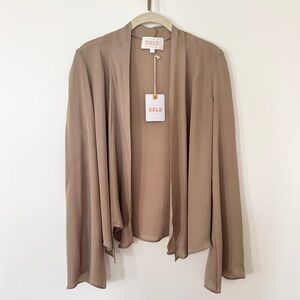 Stone Cold Fox Bohemian Hippie Silk Tie Open Front Blouse Cardigan Kimono Boho L